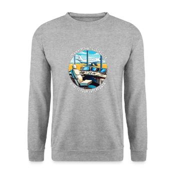 I AM AN AIRCRAFT CONTROLLER - Unisex Sweatshirt - salt & pepper - Front - Alina (178cm) & Michal (187cm)