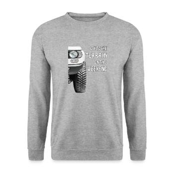 AUTO OFF TO THE TERRAIN ON THE WEEKEND - Unisex Sweatshirt - salt & pepper - Front - Alina (178cm) & Michal (187cm)