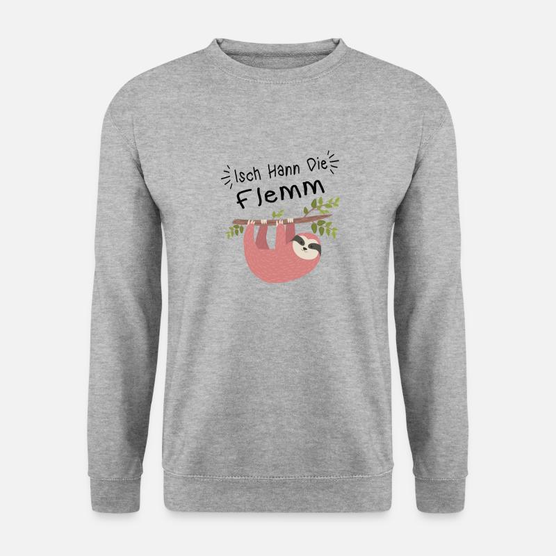 Isch Hann Die Flemm Saarland Saarländer Dialekt - Unisex Pullover - Weißgrau meliert