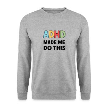 Neurodiversität Neurodivers Hyperaktiv ADHS - Unisex Pullover - Weißgrau meliert - Vorne - Alina (178cm) & Michal (187cm)