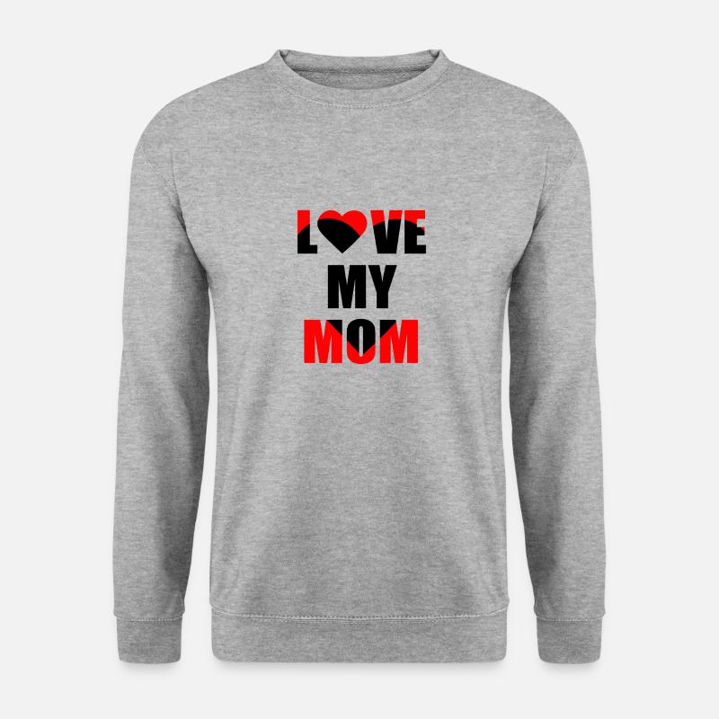 Love My Mom - Unisex Pullover - Weißgrau meliert