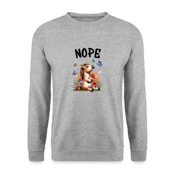 Cheval Drôle Dicton Non pour les amoureux des chevaux - Sweat-shirt Unisexe - gris chiné - Devant - Alina (178cm) & Michal (187cm)