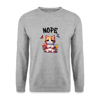 Chat drôle de dicton non pour les amoureux des chats - Sweat-shirt Unisexe - gris chiné - Devant - Alina (178cm) & Michal (187cm)