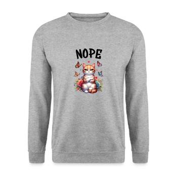Chat drôle de dicton non pour les amoureux des chats - Sweat-shirt Unisexe - gris chiné - Devant - Alina (178cm) & Michal (187cm)