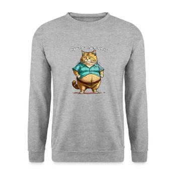 CAT I HAVE EVERYTHING I NEED - Unisex Sweatshirt - salt & pepper - Front - Alina (178cm) & Michal (187cm)