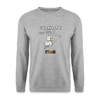 every little thing is gonna be alright - Unisex Pullover - Weißgrau meliert - Vorne - Alina (178cm) & Michal (187cm)