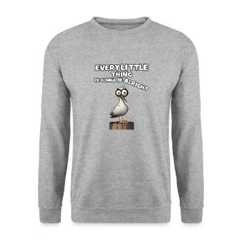 Every Little Thing Is Gonna Be Alright - Unisex Pullover - Weißgrau meliert - Vorne - Alina (178cm) & Michal (187cm)