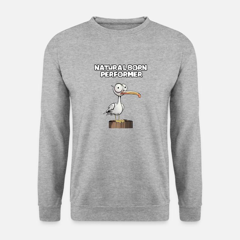 natural born performer - Unisex Pullover - Weißgrau meliert
