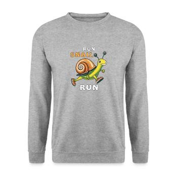 SCHNECKE RUN SNAIL RUN - Unisex Sweatshirt - salt & pepper - Front - Alina (178cm) & Michal (187cm)