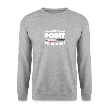 I have a point to share - Unisex Sweatshirt - salt & pepper - Front - Alina (178cm) & Michal (187cm)