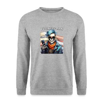 SKELETON MAN BUSINESS MAN - Unisex Sweatshirt - salt & pepper - Front - Alina (178cm) & Michal (187cm)