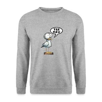 Yee haw - Dictons - Dictons Wild West Cowboy - Sweat-shirt Unisexe - gris chiné - Devant - Alina (178cm) & Michal (187cm)