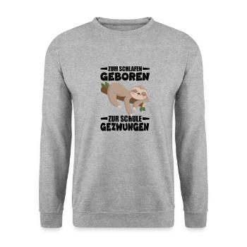 Nés pour dormir, forcés d’aller à l’école - Sweat-shirt Unisexe - gris chiné - Devant - Alina (178cm) & Michal (187cm)
