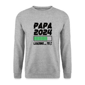 Papa 2024 Chargement - Sweat-shirt Unisexe - gris chiné - Devant - Alina (178cm) & Michal (187cm)