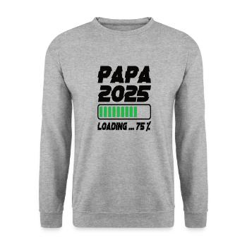Papa 2025 Chargement - Sweat-shirt Unisexe - gris chiné - Devant - Alina (178cm) & Michal (187cm)