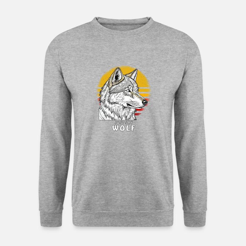JUST SAY WOLF - Unisex Sweatshirt - salt & pepper