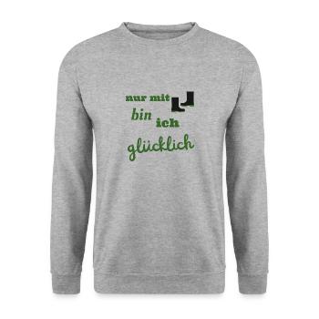 Gummistiefel Outdoor Draußen Garten und Feld Motiv - Unisex Pullover - Weißgrau meliert - Vorne - Alina (178cm) & Michal (187cm)