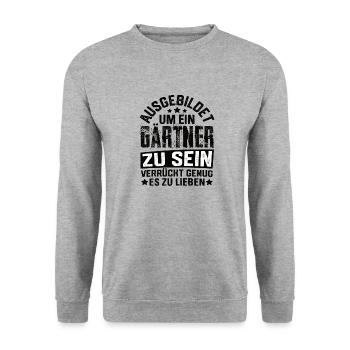 Gärtner Garten Gartenbau Gartenbauer Spruch - Unisex Pullover - Weißgrau meliert - Vorne - Alina (178cm) & Michal (187cm)