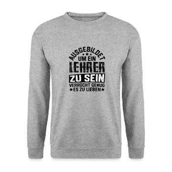 Lehrer Schule Lehramt Studenten Lehrerin - Unisex Pullover - Weißgrau meliert - Vorne - Alina (178cm) & Michal (187cm)