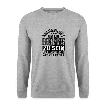 Électricien Electricité Electricité Maître électricien - Sweat-shirt Unisexe - gris chiné - Devant - Alina (178cm) & Michal (187cm)