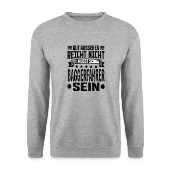 Excavator Driver Excavator Civil Engineering Construction Equipment Operator Saying - Unisex Sweatshirt - salt & pepper - Front - Alina (178cm) & Michal (187cm)