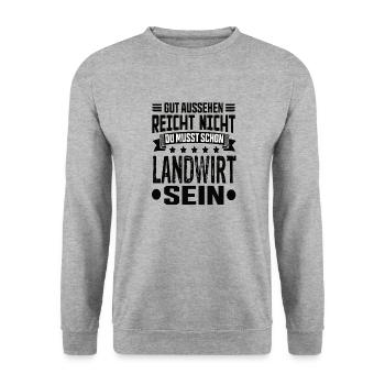 Landwirt Landwirte Landwirtschaft Bauer Sprüche - Unisex Pullover - Weißgrau meliert - Vorne - Alina (178cm) & Michal (187cm)