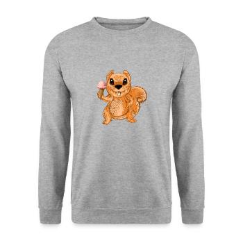 Crème glacée écureuil tamias mignon animal drôle - Sweat-shirt Unisexe - gris chiné - Devant - Alina (178cm) & Michal (187cm)