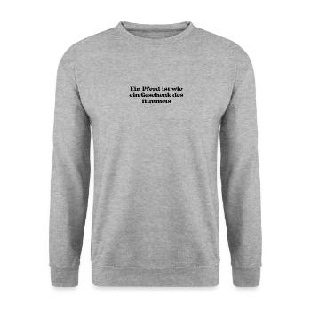 Riding - A horse is like a gift from the - Unisex Sweatshirt - salt & pepper - Front - Alina (178cm) & Michal (187cm)