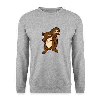 Dabbing Squirrel Funny Chipmunks Dab Animal Lover - Unisex Sweatshirt - salt & pepper - Front - Alina (178cm) & Michal (187cm)