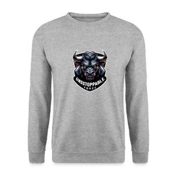 Unstoppable Force - Unisex Pullover - Weißgrau meliert - Vorne - Alina (178cm) & Michal (187cm)