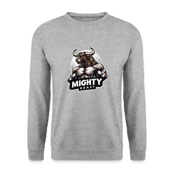 Mighty Beast - Unisex Pullover - Weißgrau meliert - Vorne - Alina (178cm) & Michal (187cm)
