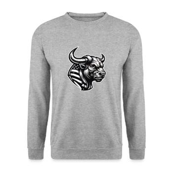 American Bull - Unisex Pullover - Weißgrau meliert - Vorne - Alina (178cm) & Michal (187cm)