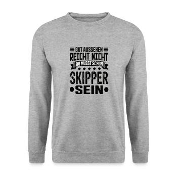 Skipper - Unisex Sweatshirt - salt & pepper - Front - Alina (178cm) & Michal (187cm)