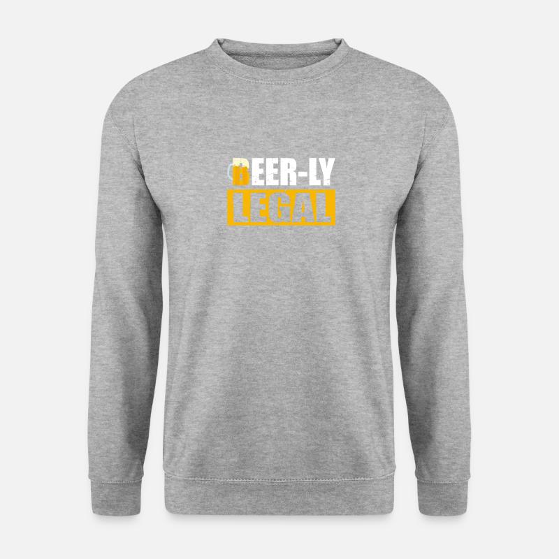 Bier Ly Legal - Unisex Pullover - Weißgrau meliert
