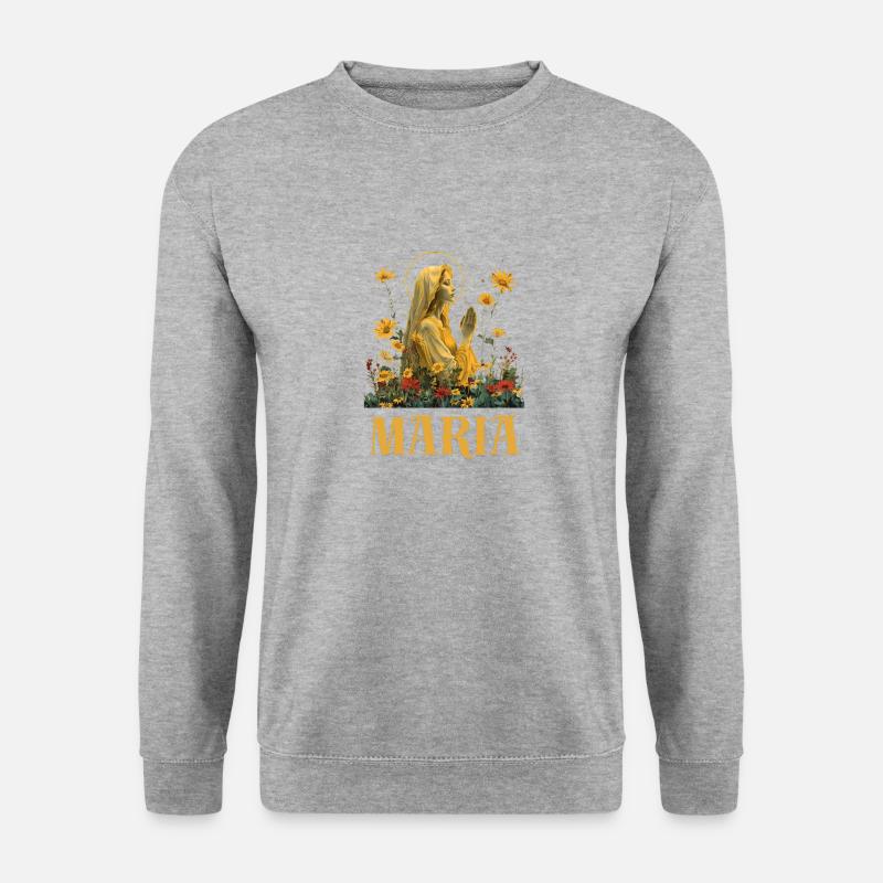Maria - Unisex Pullover - Weißgrau meliert