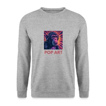 Pop Art Monkey - Unisex Sweatshirt - salt & pepper - Front - Alina (178cm) & Michal (187cm)