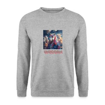 Unicorn Metal - Unisex Sweatshirt - salt & pepper - Front - Alina (178cm) & Michal (187cm)