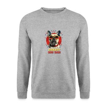 French Bulldog Coolest Dog Dad - Unisex Sweatshirt - salt & pepper - Front - Alina (178cm) & Michal (187cm)