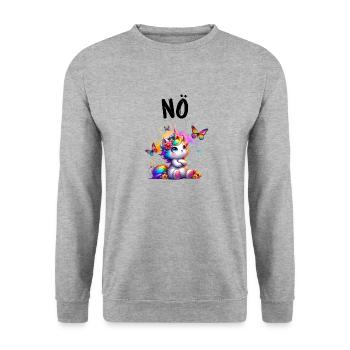 Licorne disant non Garçon et fille Créature mythique - Sweat-shirt Unisexe - gris chiné - Devant - Alina (178cm) & Michal (187cm)