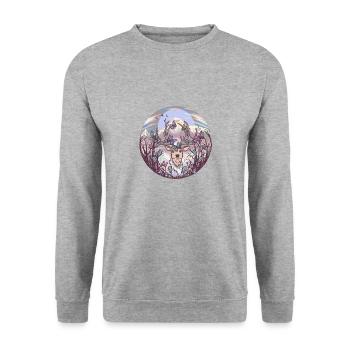 Cerf Cerf Nature Habitants de la forêt Renne Cerf - Sweat-shirt Unisexe - gris chiné - Devant - Alina (178cm) & Michal (187cm)
