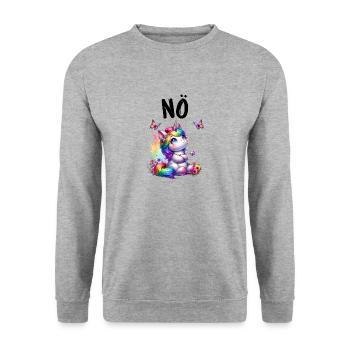 La licorne dit non aux créatures mythiques des garçons et des filles - Sweat-shirt Unisexe - gris chiné - Devant - Alina (178cm) & Michal (187cm)