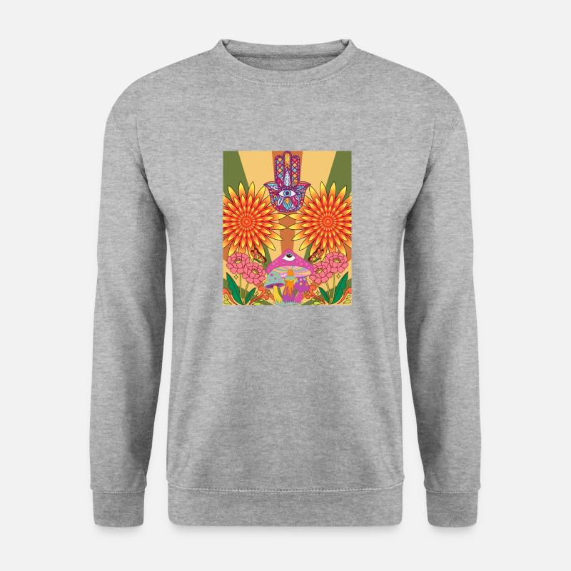 Psychedelic Flower Design - Unisex Sweatshirt - salt & pepper