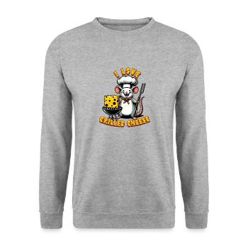 I love grilled cheese - Unisex Sweatshirt - salt & pepper - Front - Alina (178cm) & Michal (187cm)