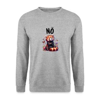 Red Panda Funny Saying Nope Fire Fox - Unisex Sweatshirt - salt & pepper - Front - Alina (178cm) & Michal (187cm)