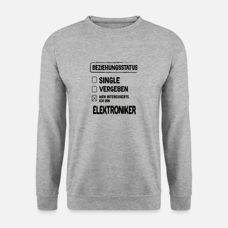Elektroniker Beziehungsstatus - Unisex Pullover - Weißgrau meliert