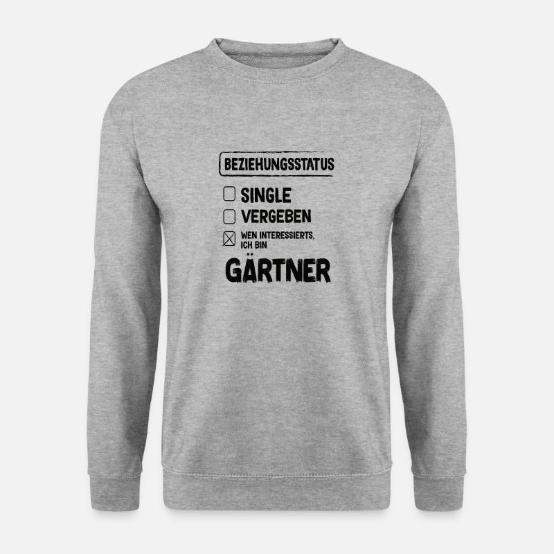 Gärtner Beziehungsstatus - Unisex Pullover - Weißgrau meliert