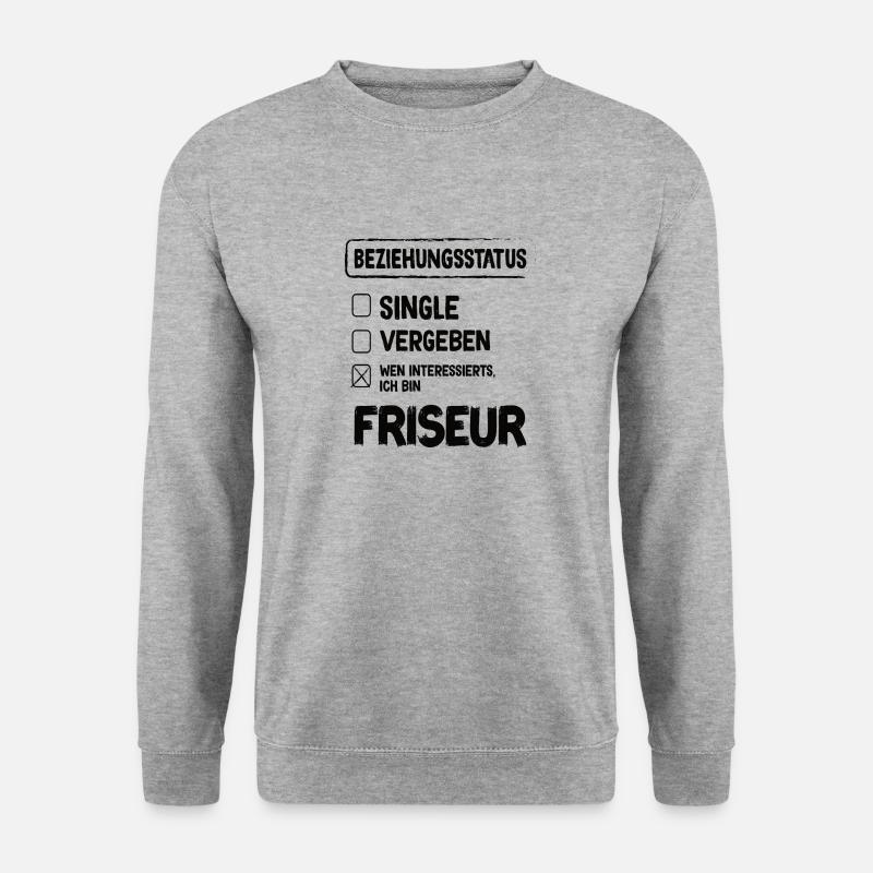 Friseur Beziehungsstatus - Unisex Pullover - Weißgrau meliert
