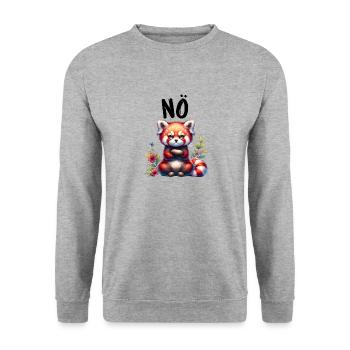 Red Panda Funny Saying Nope Fire Fox - Unisex Sweatshirt - salt & pepper - Front - Alina (178cm) & Michal (187cm)