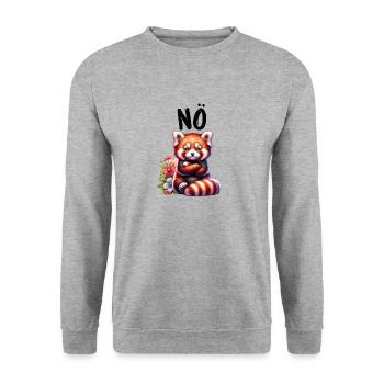Red Panda Funny Saying Nope Fire Fox - Unisex Sweatshirt - salt & pepper - Front - Alina (178cm) & Michal (187cm)