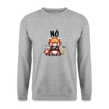 Red Panda Funny Saying Nope Fire Fox - Unisex Sweatshirt - salt & pepper - Front - Alina (178cm) & Michal (187cm)